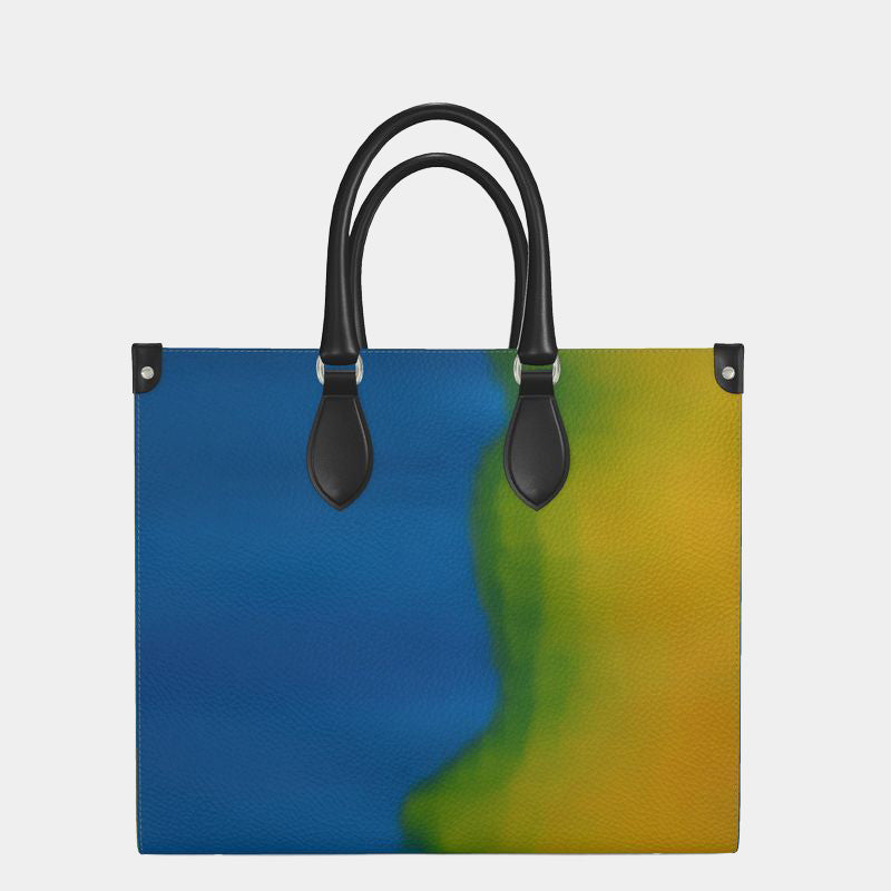 The Face of Arrival Leather Shopper Bag — leather tote bag by Honesty Brutal